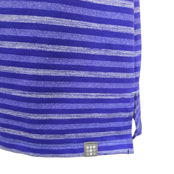 Title Nine Purple Striped Selkie Athletic Tunic Dress Size Small Snap Henley - Picture 6 of 12